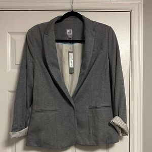 JCP Striped Cuff Boyfriend Blazer in Charcoal Grey (L) #BusinessCasual